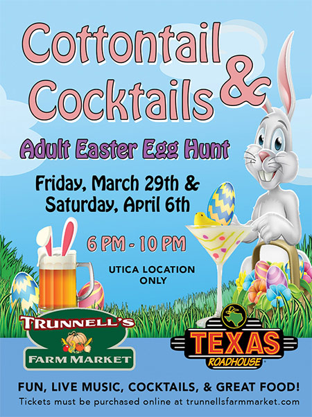 Cottontail & Cocktails Adult Easter Egg Hunt (Trunnell's Utica Market - Utica, KY)