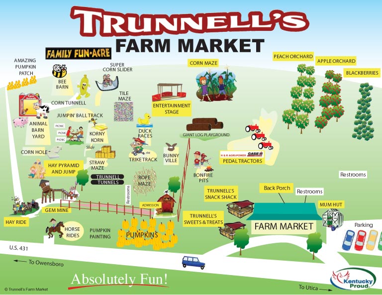 Trunnell's Fun Acre Park Map